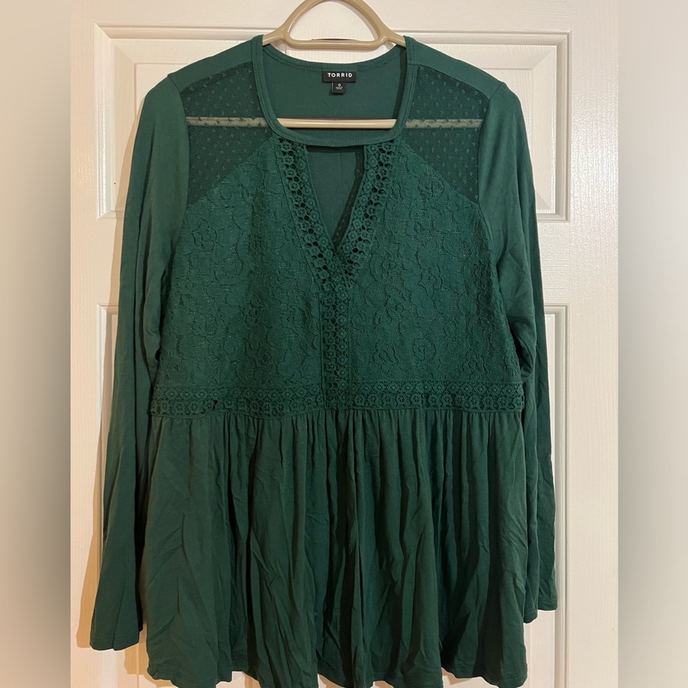 Green Torrid Keyhole Shirt